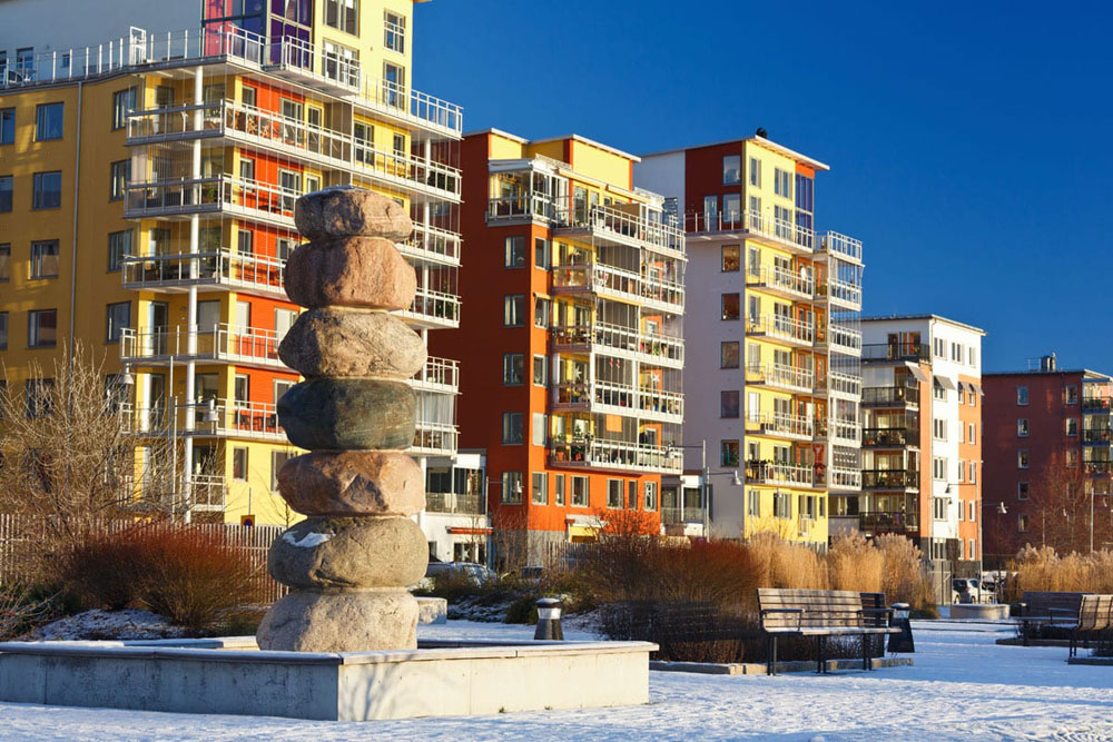 Ett bostadsområde som ingår i Grannsamverkan