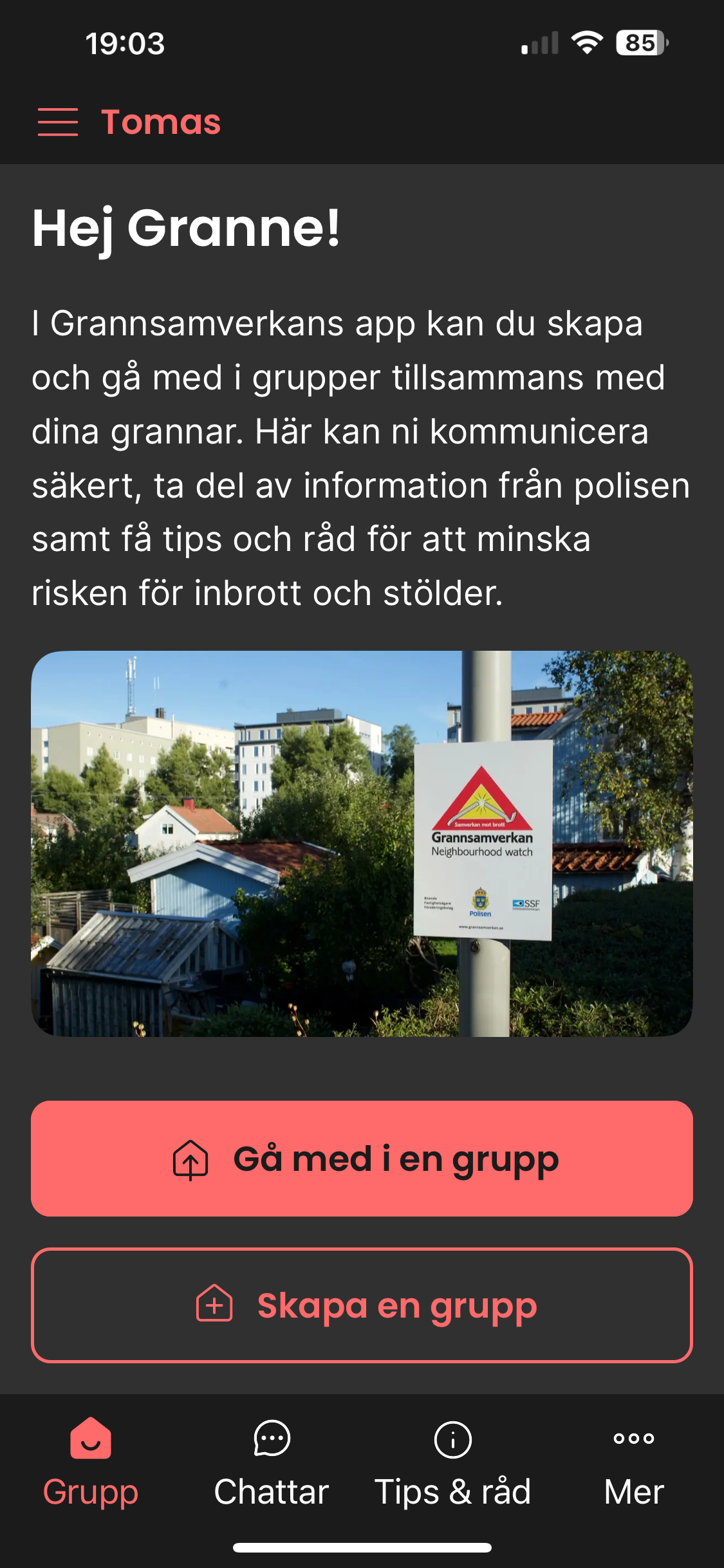 Grannsamverkans app