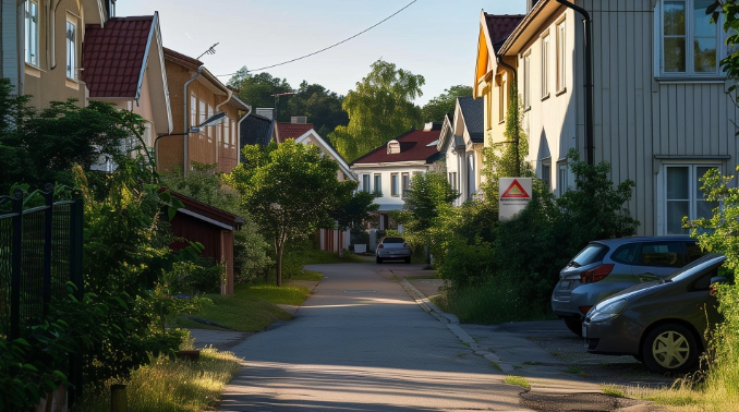 Ett hus som ingår i Grannsamverkan